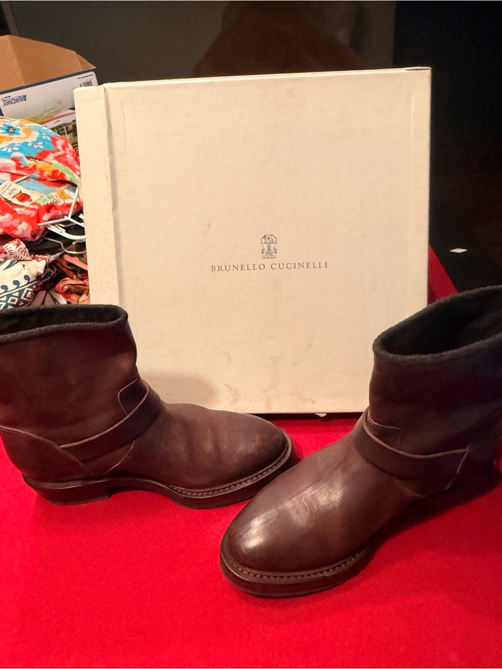 Brunello Cucinelli Dark Brown Leather Ankle Boots